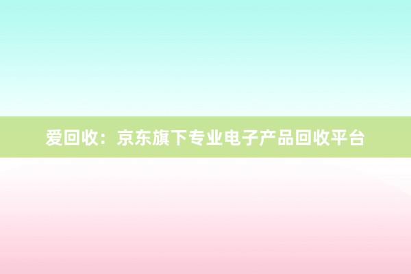 爱回收：京东旗下专业电子产品回收平台